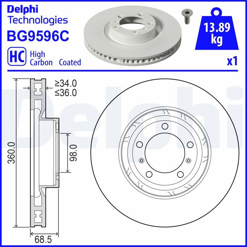 Delphi BG9596C - Disc frana aaoparts.ro