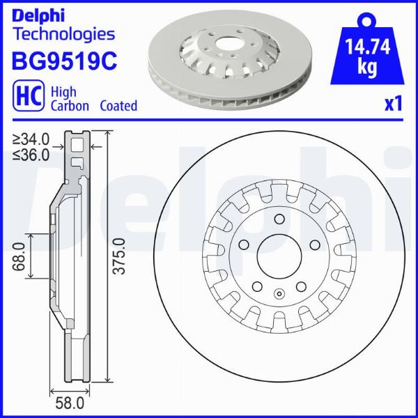 Delphi BG9519C - Disc frana aaoparts.ro