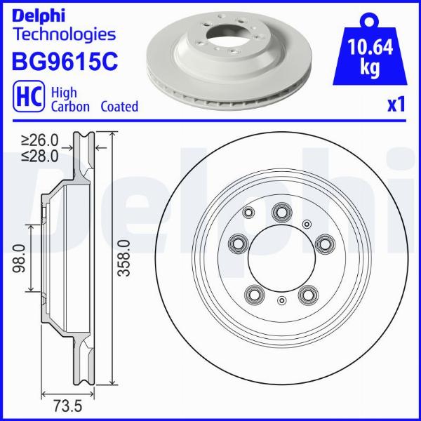 Delphi BG9615C - Disc frana aaoparts.ro