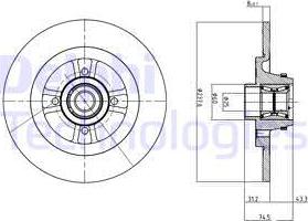 Delphi BG9025RS - Disc frana aaoparts.ro