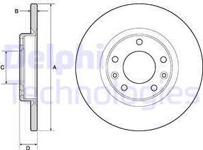 Delphi BG4661C - Disc frana aaoparts.ro