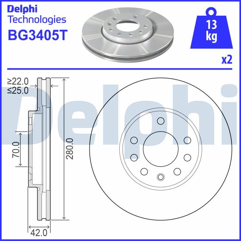 Delphi BG3405T - Disc frana aaoparts.ro