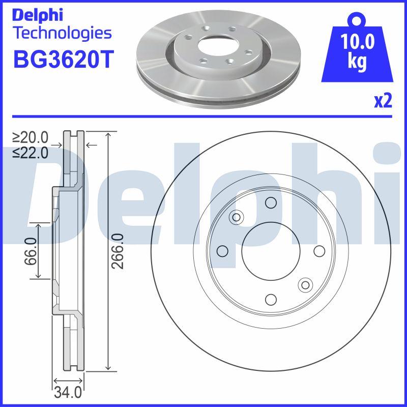 Delphi BG3620T - Disc frana aaoparts.ro