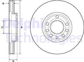 Delphi BG3713C - Disc frana aaoparts.ro