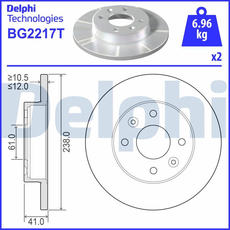 Delphi BG2217T - Disc frana aaoparts.ro