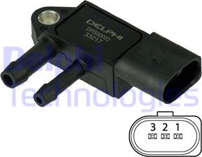 Delphi DPS00003 - Senzor, presiune gaze evacuare aaoparts.ro