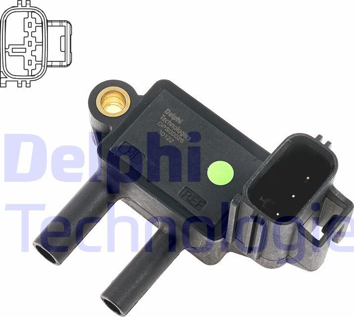 Delphi DPS00026-12B1 - Senzor, presiune gaze evacuare aaoparts.ro