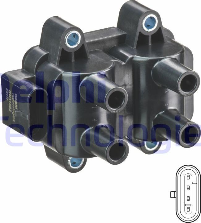 Delphi GN11083-12B1 - Bobina de inductie aaoparts.ro