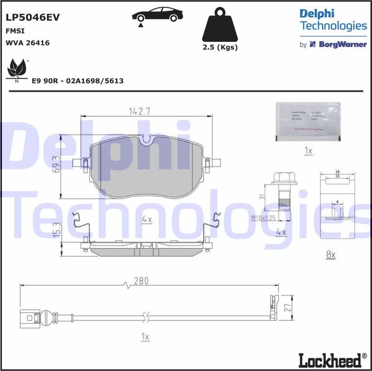 Delphi LP5046EV - Set placute frana,frana disc aaoparts.ro