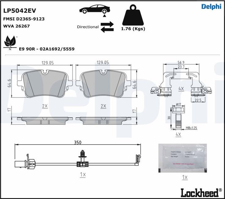 Delphi LP5042EV - Set placute frana,frana disc aaoparts.ro