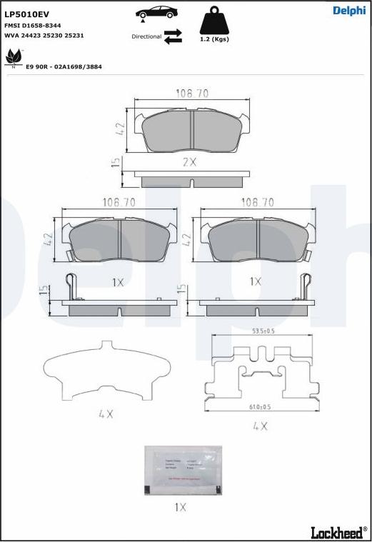 Delphi LP5010EV - Set placute frana,frana disc aaoparts.ro