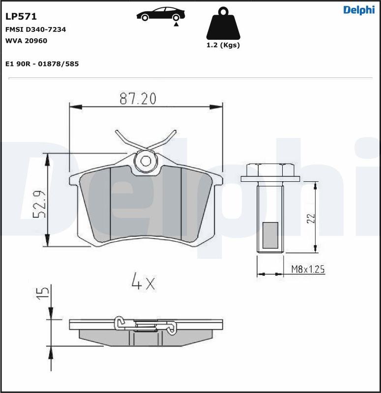Delphi LP571-17B1 - Set placute frana,frana disc aaoparts.ro