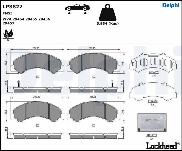 Delphi LP3822 - Set placute frana,frana disc aaoparts.ro