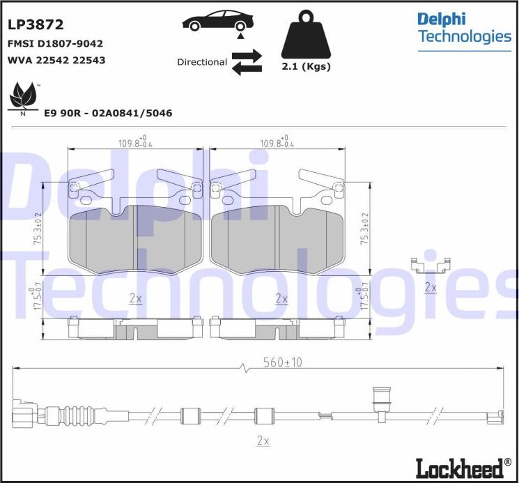 Delphi LP3872 - Set placute frana,frana disc aaoparts.ro