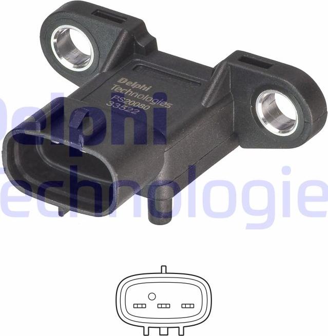 Delphi PS20080-12B1 - Senzor, presiune galerie admisie aaoparts.ro