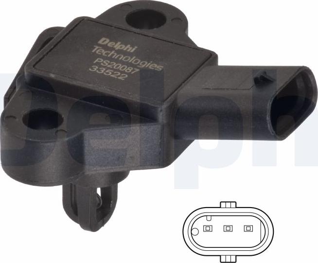 Delphi PS20087-12B1 - Senzor, presiune galerie admisie aaoparts.ro