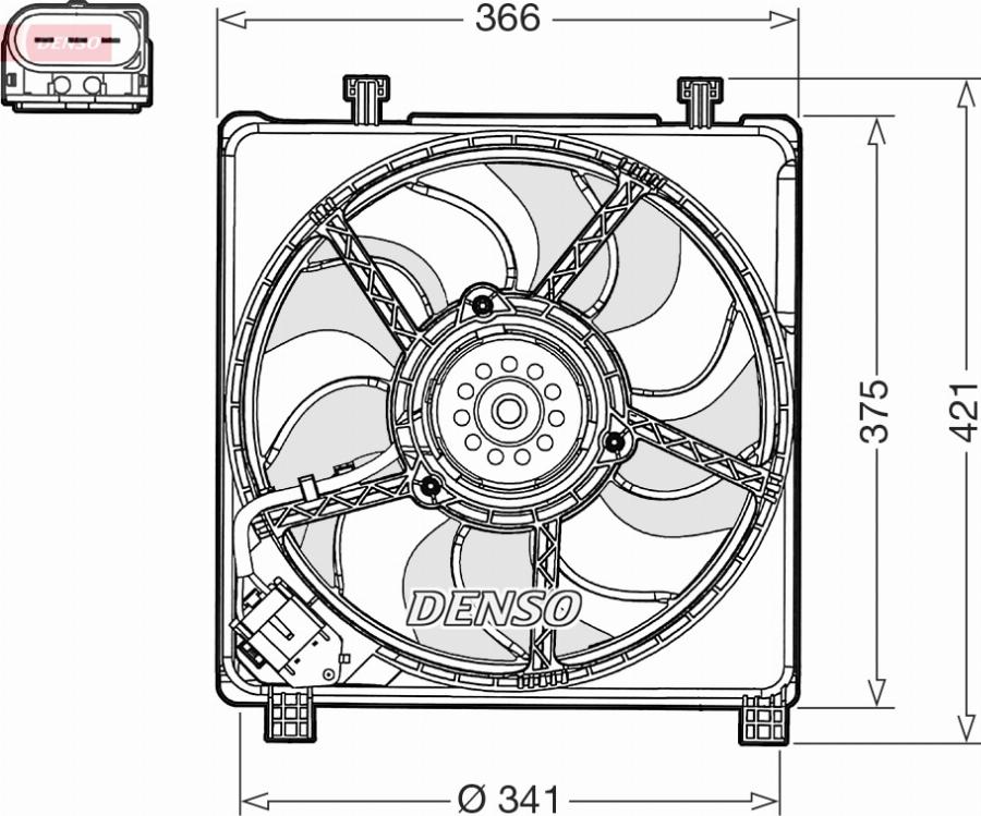Denso DER32017 - Ventilator, radiator aaoparts.ro