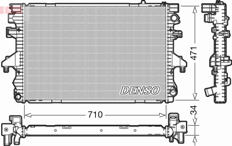 Denso DRM32040 - Radiator, racire motor aaoparts.ro