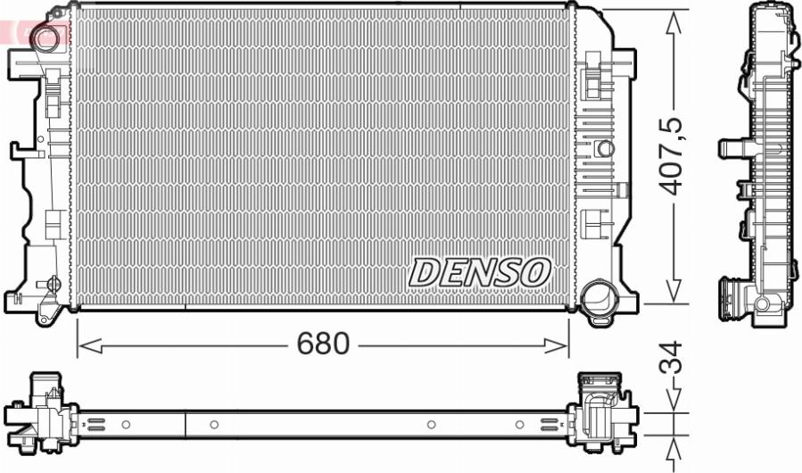 Denso DRM32053 - Radiator, racire motor aaoparts.ro