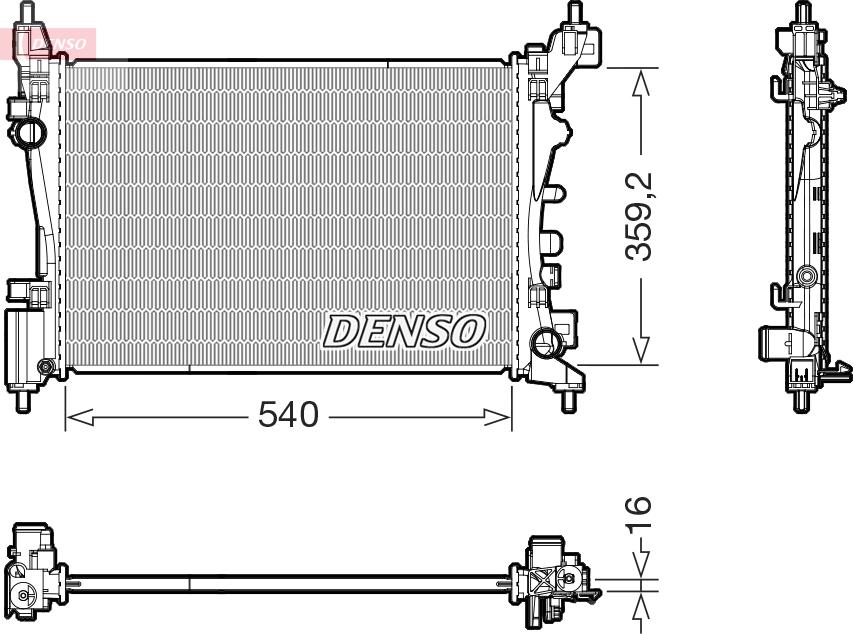 Denso DRM20130 - Radiator, racire motor aaoparts.ro