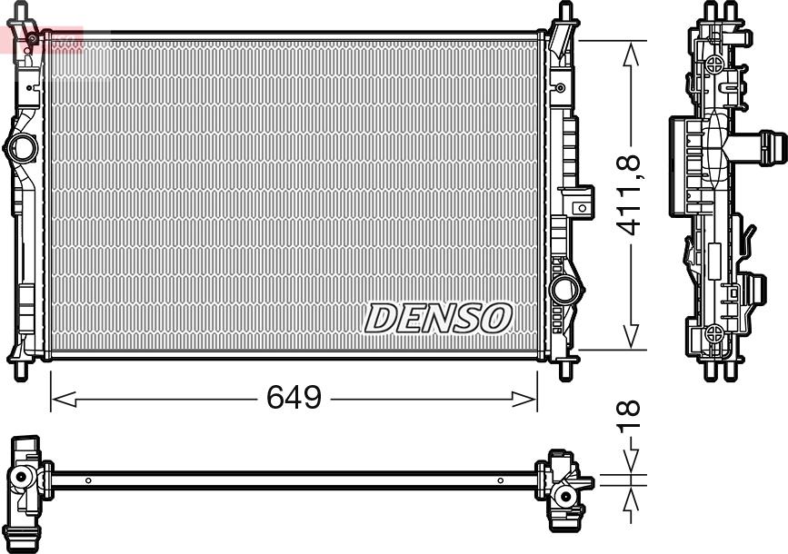 Denso DRM21103 - Radiator, racire motor aaoparts.ro