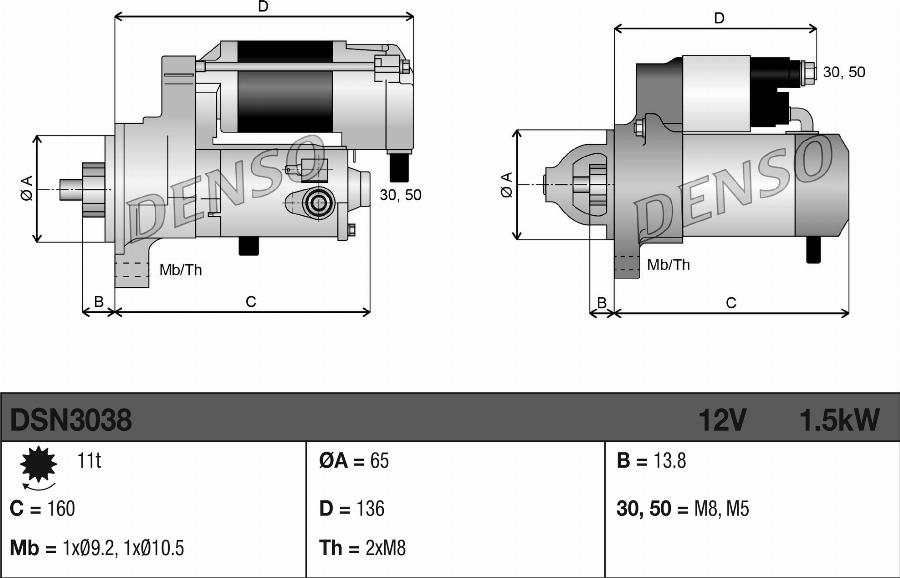 Denso DSN3038 - Starter aaoparts.ro