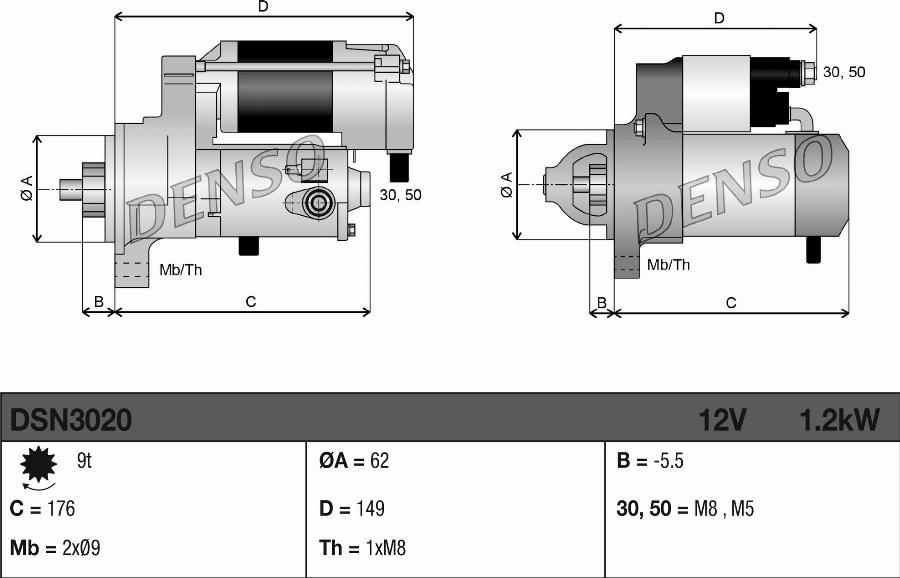 Denso DSN3020 - Starter aaoparts.ro