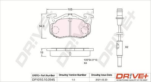 Dr!ve+ DP1010.10.0945 - Set placute frana,frana disc aaoparts.ro
