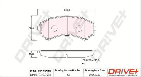 Dr!ve+ DP1010.10.0534 - Set placute frana,frana disc aaoparts.ro