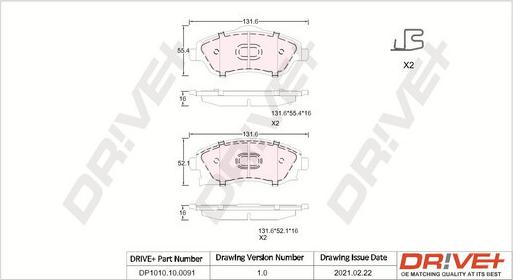 Dr!ve+ DP1010.10.0091 - Set placute frana,frana disc aaoparts.ro