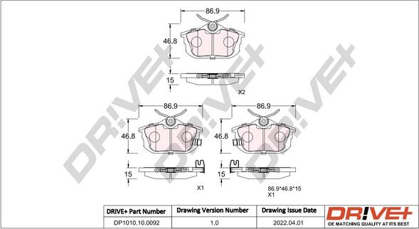 Dr!ve+ DP1010.10.0092 - Set placute frana,frana disc aaoparts.ro