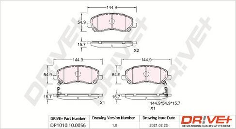 Dr!ve+ DP1010.10.0056 - Set placute frana,frana disc aaoparts.ro