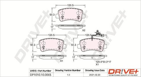 Dr!ve+ DP1010.10.0065 - Set placute frana,frana disc aaoparts.ro