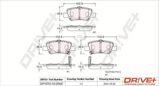 Dr!ve+ DP1010.10.0060 - Set placute frana,frana disc aaoparts.ro