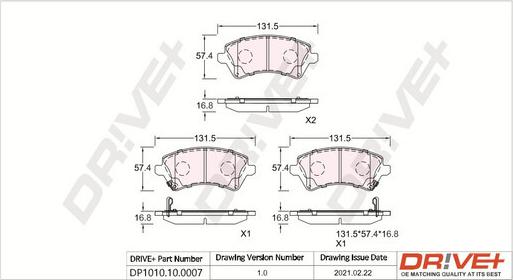 Dr!ve+ DP1010.10.0007 - Set placute frana,frana disc aaoparts.ro