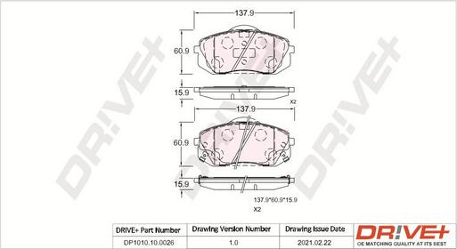 Dr!ve+ DP1010.10.0026 - Set placute frana,frana disc aaoparts.ro