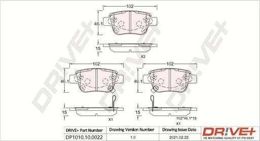 Dr!ve+ DP1010.10.0022 - Set placute frana,frana disc aaoparts.ro