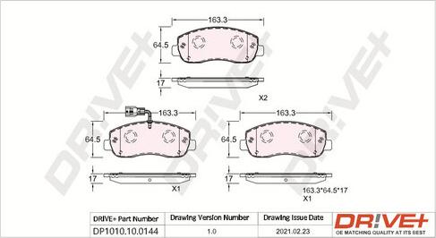 Dr!ve+ DP1010.10.0144 - Set placute frana,frana disc aaoparts.ro