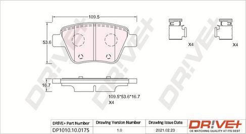 Dr!ve+ DP1010.10.0175 - Set placute frana,frana disc aaoparts.ro
