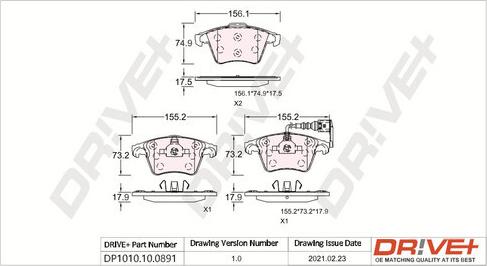 Dr!ve+ DP1010.10.0891 - Set placute frana,frana disc aaoparts.ro