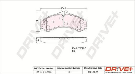 Dr!ve+ DP1010.10.0808 - Set placute frana,frana disc aaoparts.ro