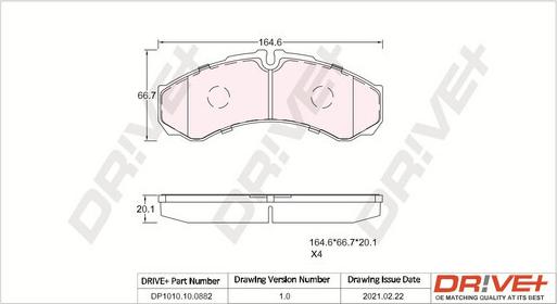 Dr!ve+ DP1010.10.0882 - Set placute frana,frana disc aaoparts.ro