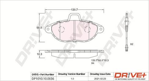 Dr!ve+ DP1010.10.0836 - Set placute frana,frana disc aaoparts.ro