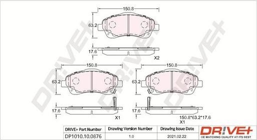 Dr!ve+ DP1010.10.0876 - Set placute frana,frana disc aaoparts.ro