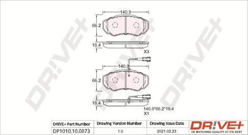 Dr!ve+ DP1010.10.0873 - Set placute frana,frana disc aaoparts.ro