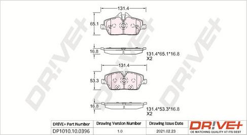 Dr!ve+ DP1010.10.0396 - Set placute frana,frana disc aaoparts.ro