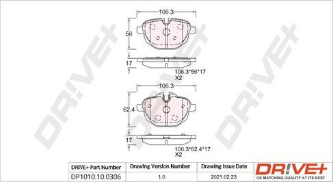 Dr!ve+ DP1010.10.0306 - Set placute frana,frana disc aaoparts.ro