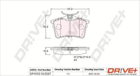 Dr!ve+ DP1010.10.0337 - Set placute frana,frana disc aaoparts.ro