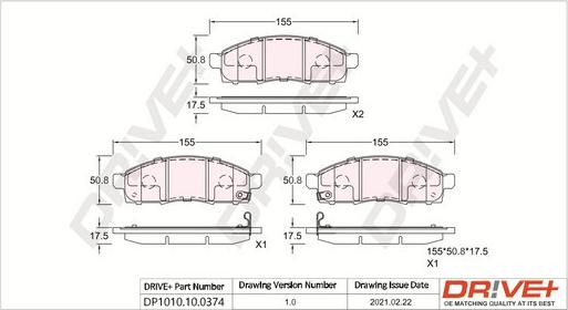 Dr!ve+ DP1010.10.0374 - Set placute frana,frana disc aaoparts.ro