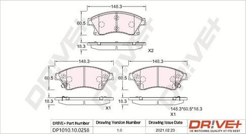 Dr!ve+ DP1010.10.0258 - Set placute frana,frana disc aaoparts.ro